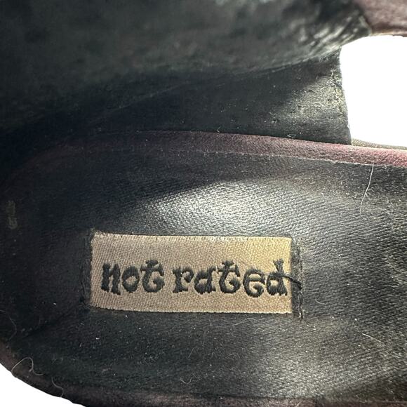 Not Rated Ankle Booties Womens 9 Burgundy Cutout Faux Leather Whimisgoth - Picture 15 of 15